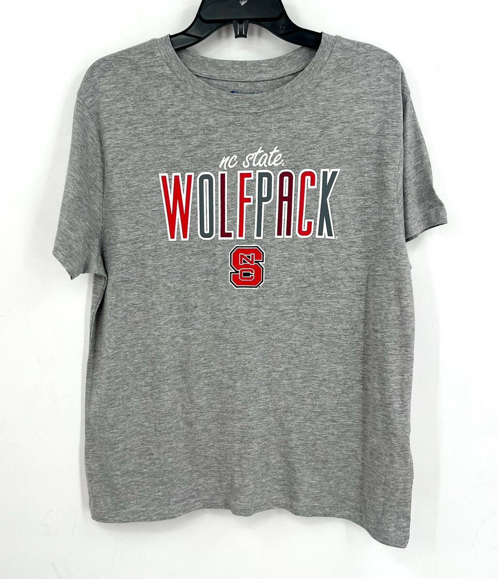 Champion Womens NC State Wolfpack Graphic T-Shirt Large Heather Grey NWT